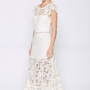 Joie White Lace Midi Dress; Bridal Shower Dress 0